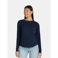 thumbnail image 1 of Time and Tru Women’s Essential Thermal T-Shirt with Long Sleeves, Sizes XS-XXXL, 1 of 4