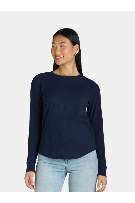 Women’s Essential Thermal T-Shirt with Long Sleeves, Sizes XS-XXXL