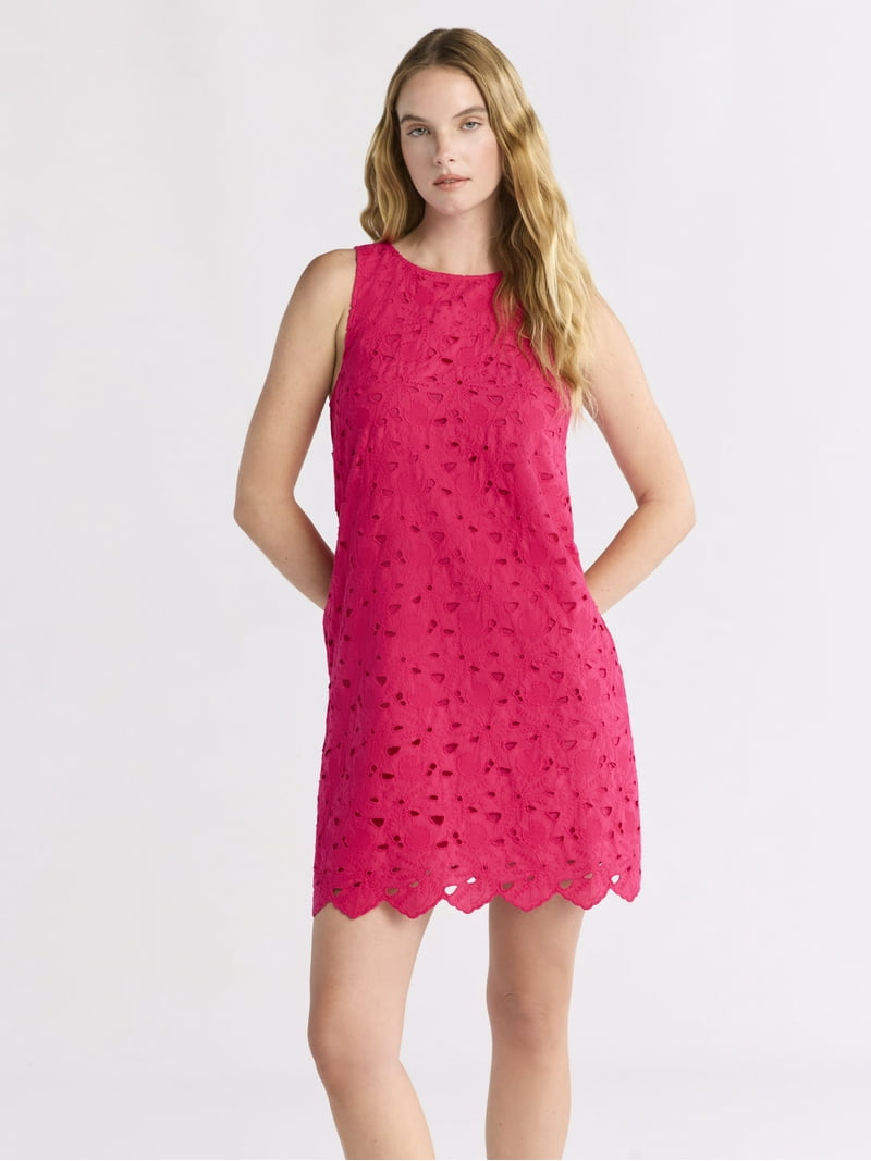 Time and Tru Women's Eyelet Embroidered Mini Dress, Sleeveless, Midi  Length, Sizes XS-XXXL - Walmart.com