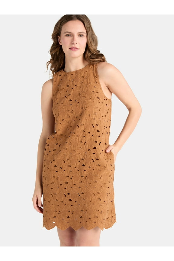 Women's Eyelet Embroidered Mini Dress, Sizes XS-XXXL