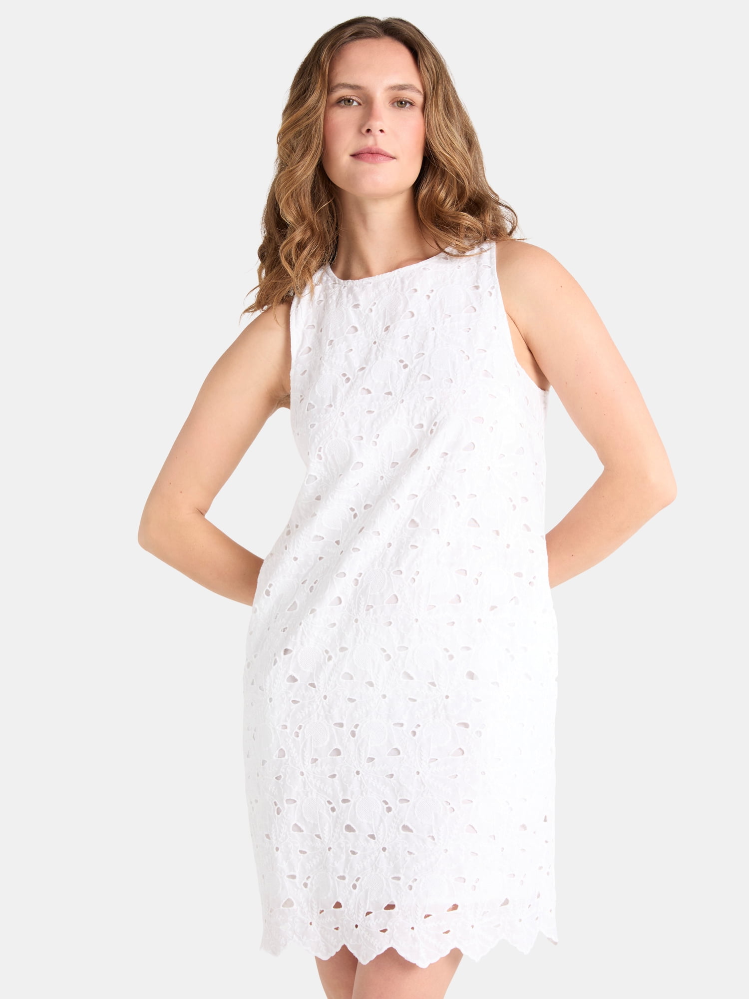 eyelet embroidered dress Ines Dress Blue Eyelet – Fully Lined Cotton Eyelet Dress