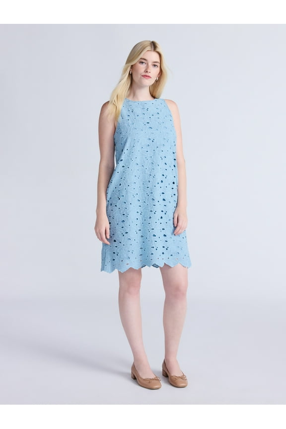 Women's Eyelet Embroidered Mini Dress, Sizes XS-XXXL