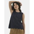 thumbnail image 1 of Time and Tru Women's Eyelet Embroidery Top, Sizes XS-XXXL, 1 of 4