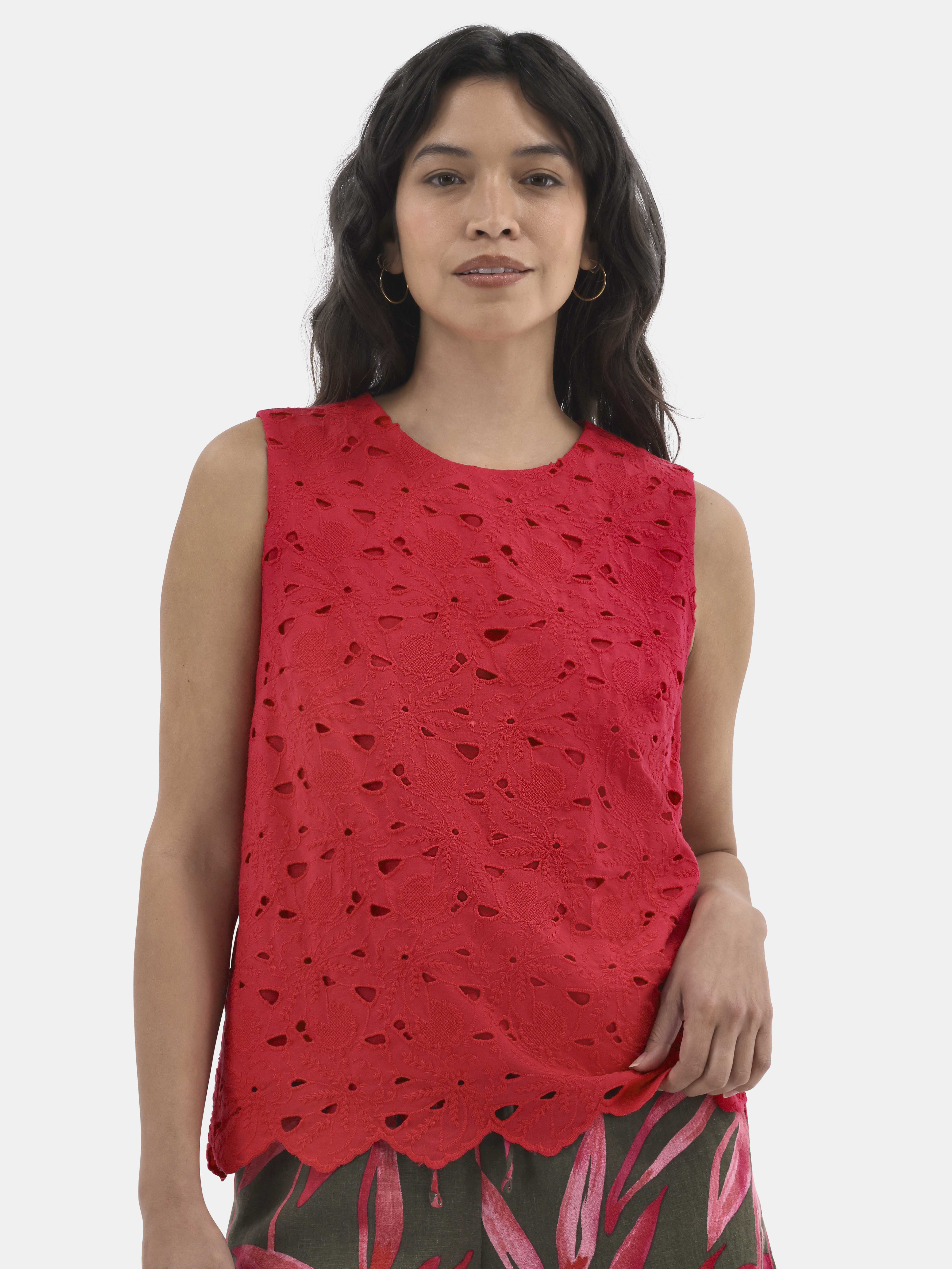 Time and Tru Women's Eyelet Embroidery Top, Sizes XS-XXXL