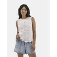 thumbnail image 1 of Time and Tru Women's Eyelet Embroidery Top, Sizes XS-XXXL, 1 of 4