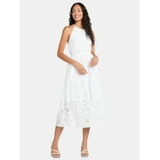 TIME AND TRU Women's Eyelet Halter Dress, Sizes XS-XXXL.