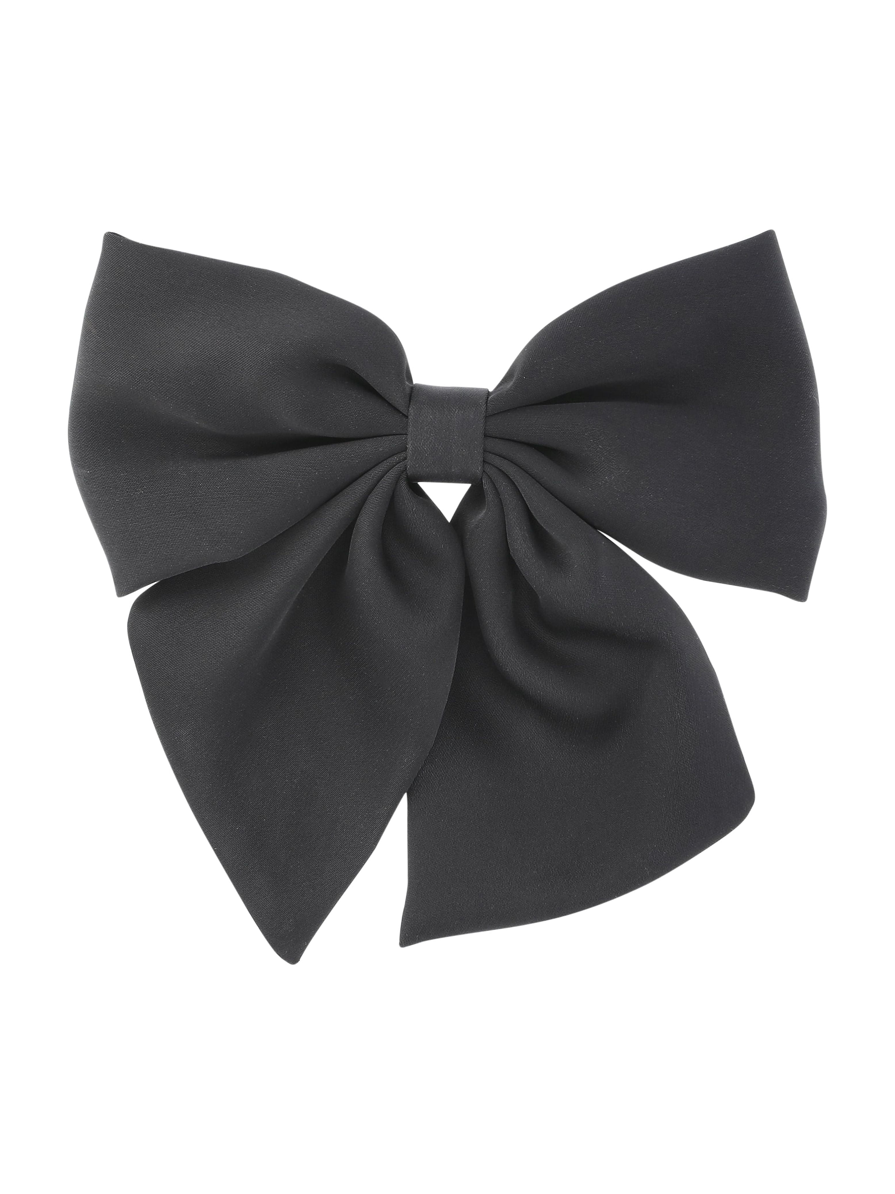 Time and Tru Women's Fabric Bow Hair Barrette, Black