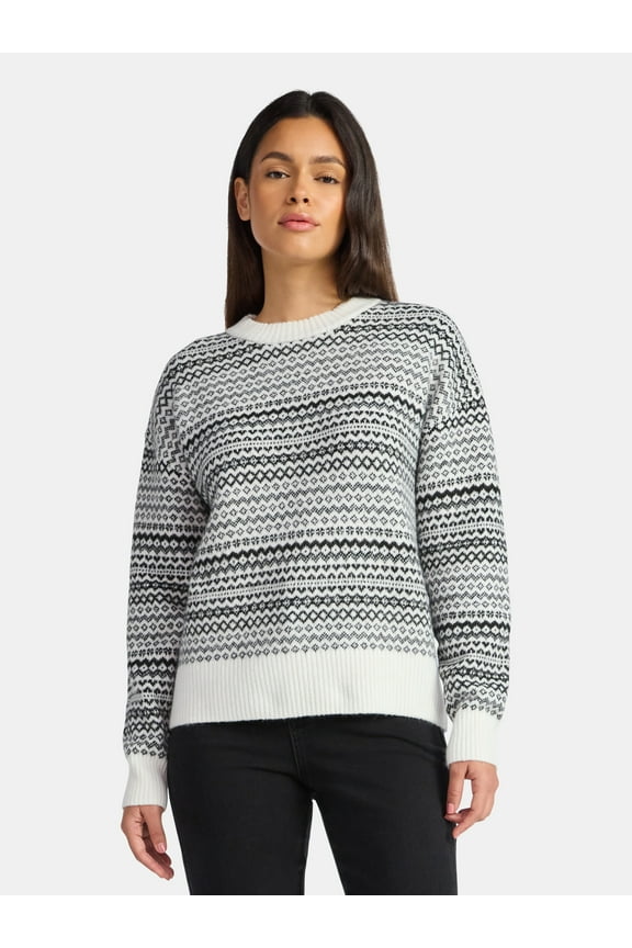 Women's Fair Isle Pullover Sweater, Midweight, Sizes XS-XXXL
