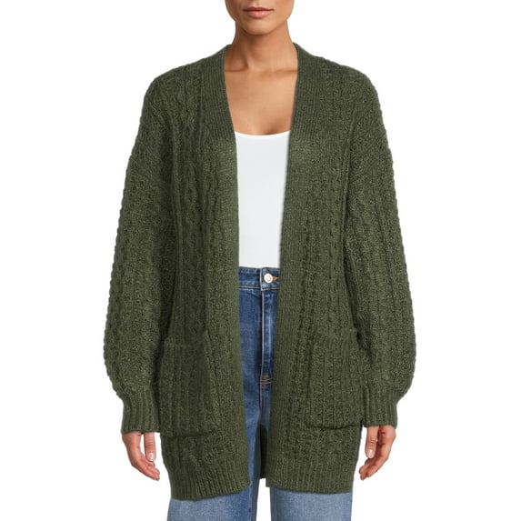 Time and Tru Women's Fashion Cable Cardigan