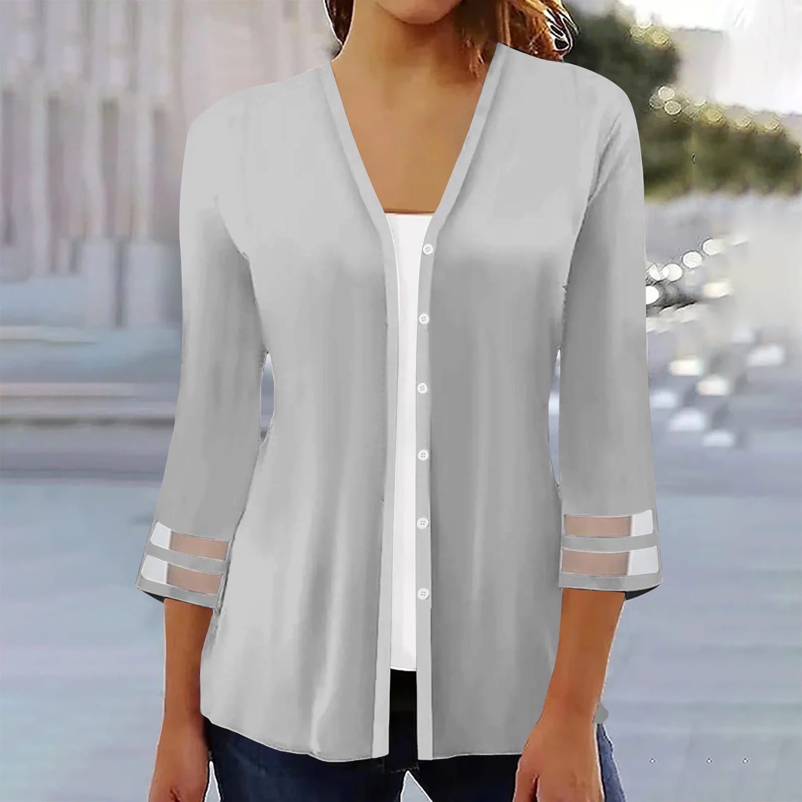 Time and Tru Women's Fashion Quarter Sleeved 4/3 Sleeved Button ...