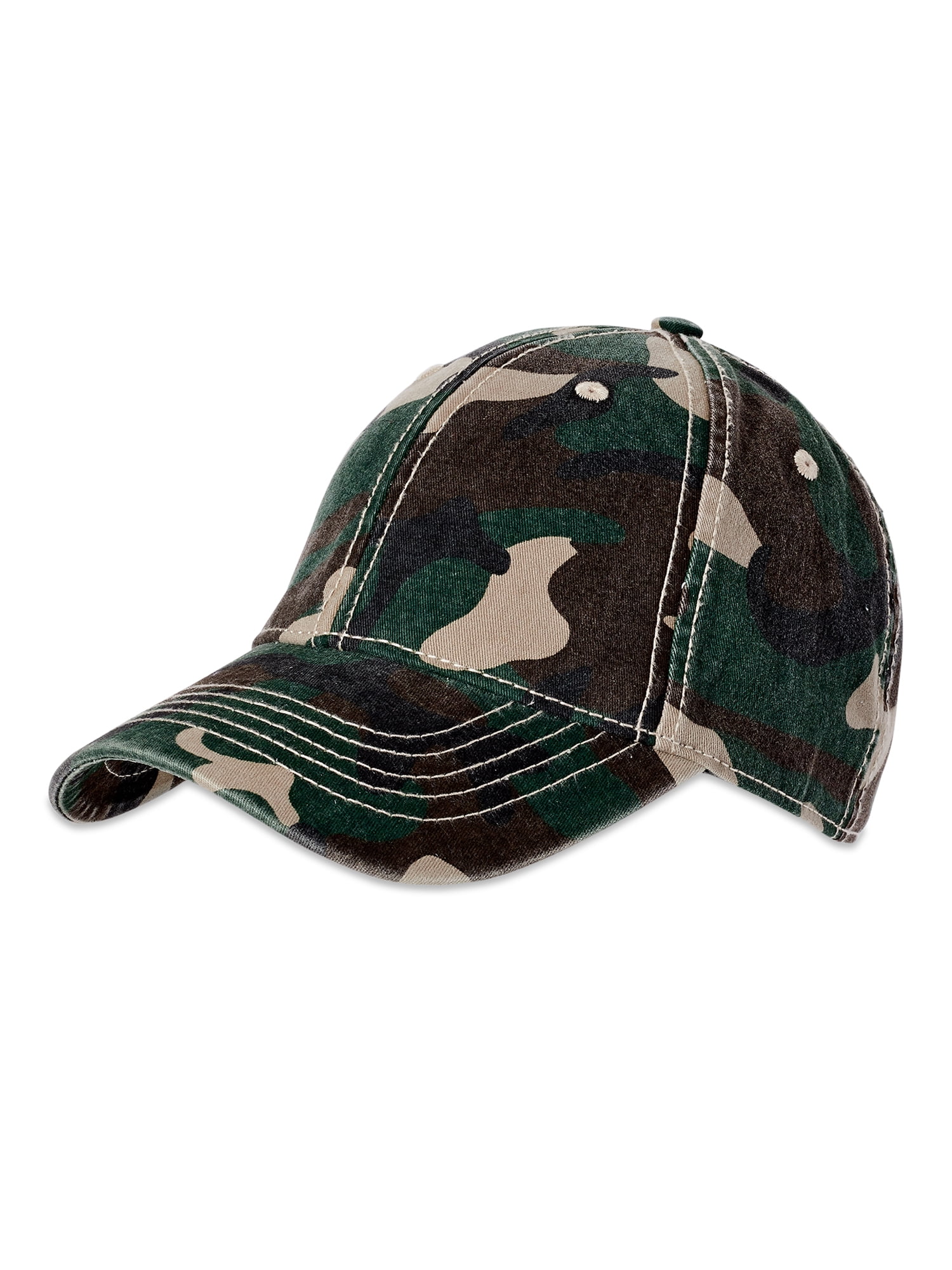 Time and Tru Women's Fatigue Camo Washed Cotton Twill Baseball Hat ...
