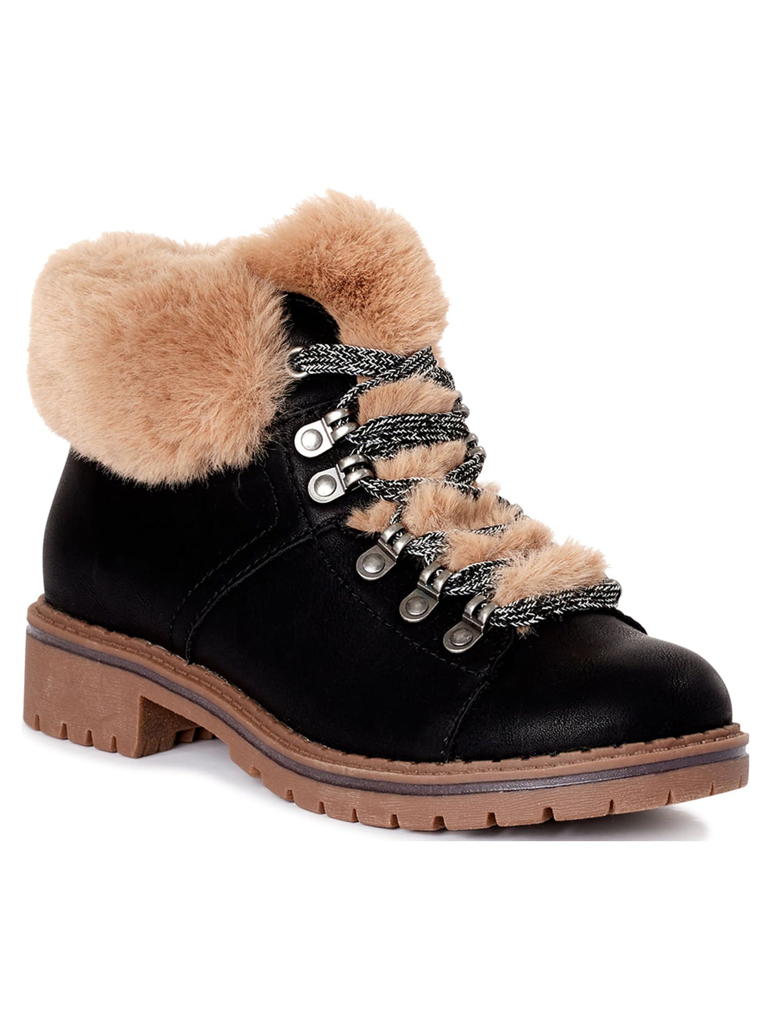 Time and Tru Women’s Faux Fur Hiker Boots - image 1 of 6