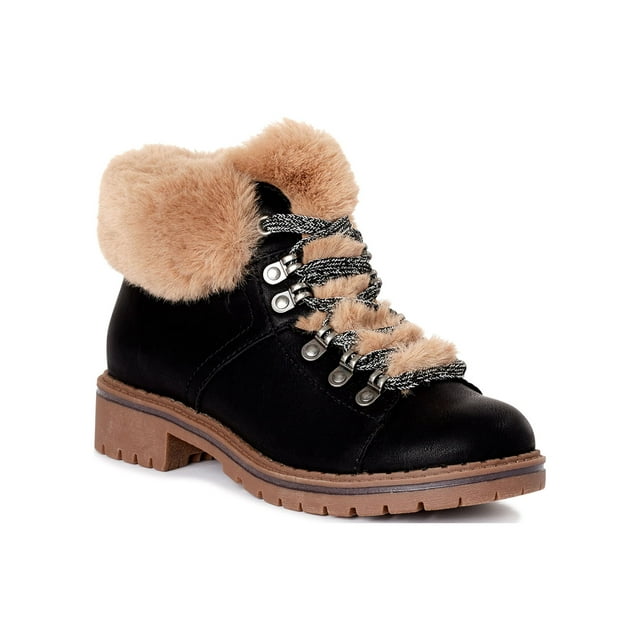 Time and Tru Women’s Faux Fur Hiker Boots