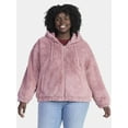 thumbnail image 1 of Time and Tru Women's and Women's Plus Faux Fur Hoodie Jacket, Sizes XS-2X, 1 of 5