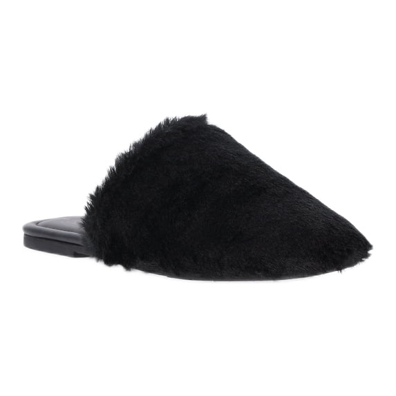 Time and Tru Women's Faux Fur Mules