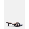 thumbnail image 1 of Time and Tru Women's Faux Leather Kitten Heel Mule Sandals, 1 of 5