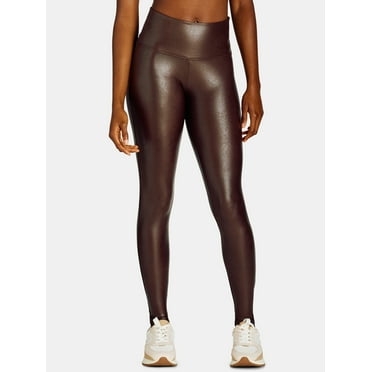 Time and Tru Women's Faux Leather Leggings, 28” Inseam, Sizes XS-3XL