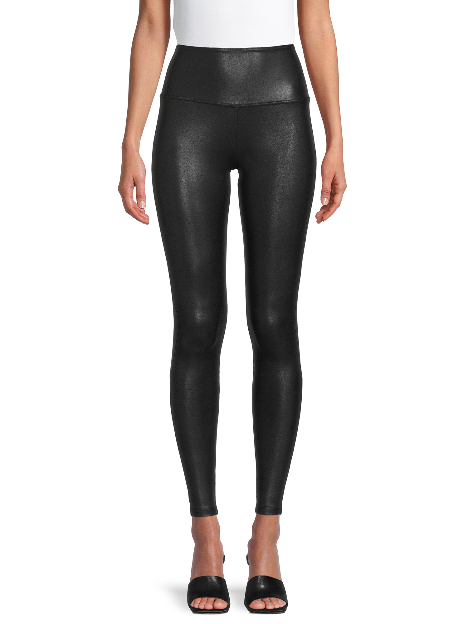 Time and Tru Women's Faux Leather Leggings, Sizes S-3XL - image 1 of 10