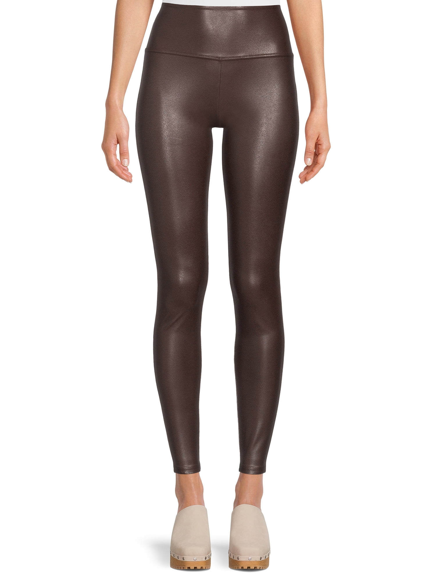 TIME AND TRU Women's Faux Leather Leggings Sz S 4-6 Brown (New