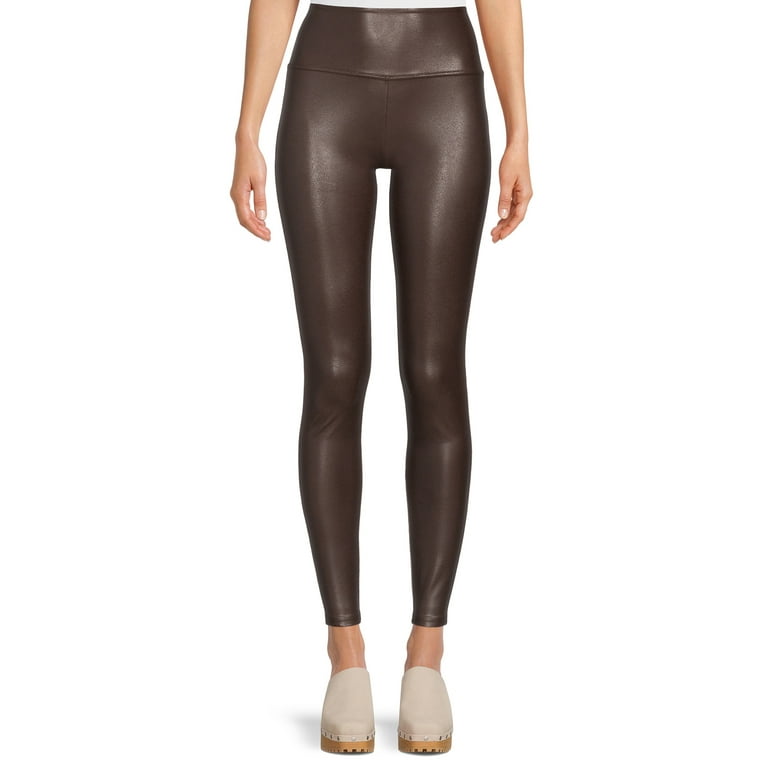 Time and Tru Women's Faux Leather Leggings, Sizes S-3XL 