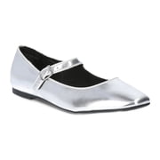 Time and Tru Womens Faux Leather Mary Jane Flats, Wide Width Available
