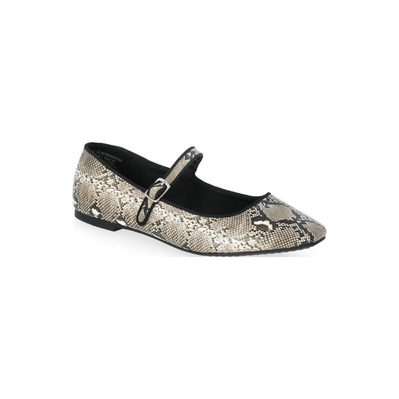 Time and Tru Women's Faux Leather Mary Jane Flats