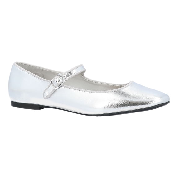 Time and Tru Women's Faux Leather Mary Jane Flats, Wide Width Available