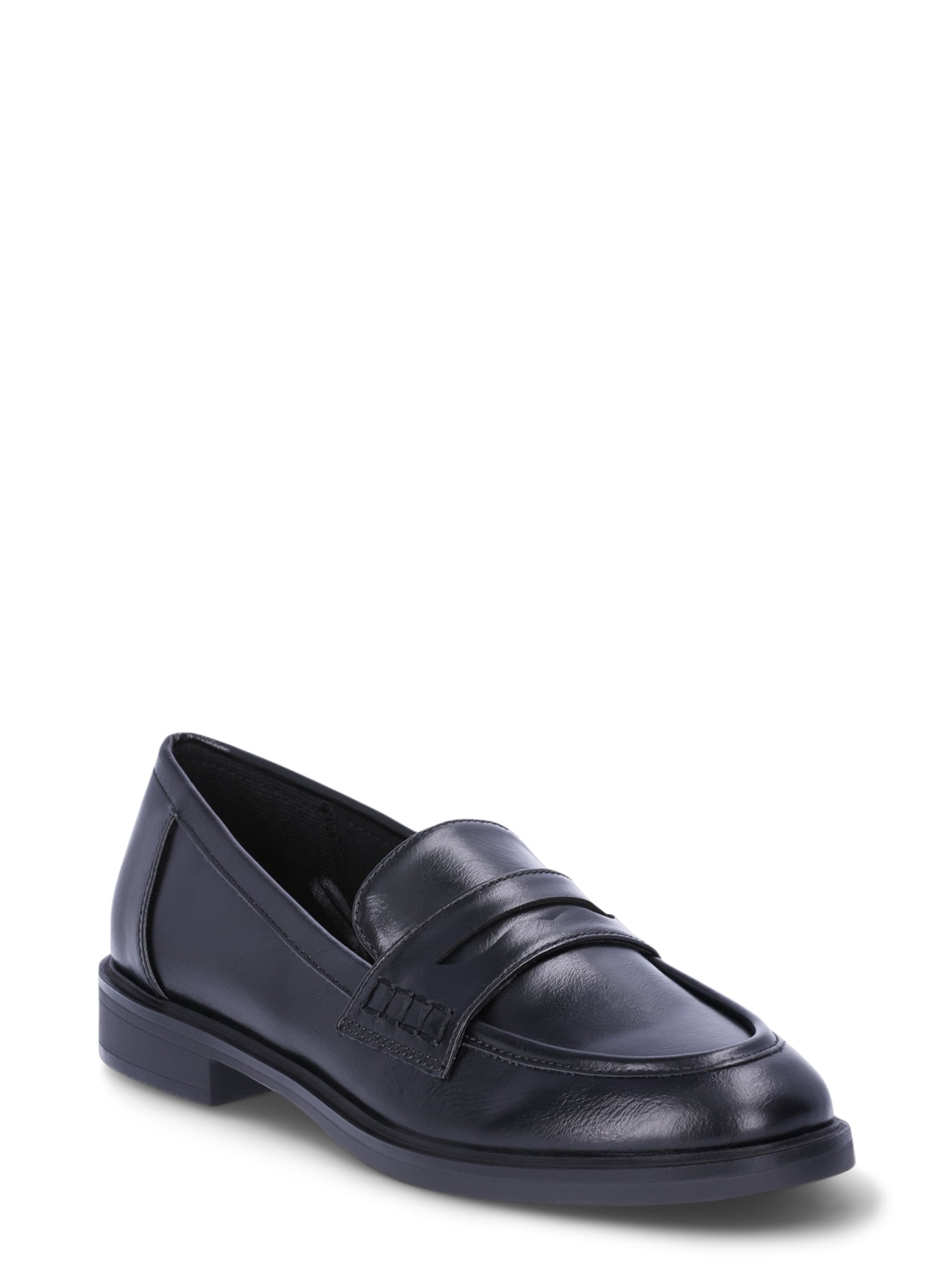 Time and Tru Women's Faux Leather Penny Loafers, Sizes 6-11 - Walmart.com