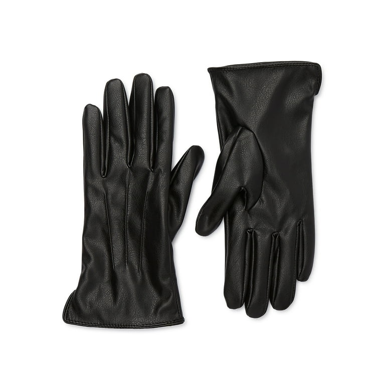 Time and Tru Women s Faux Leather Solid Gloves