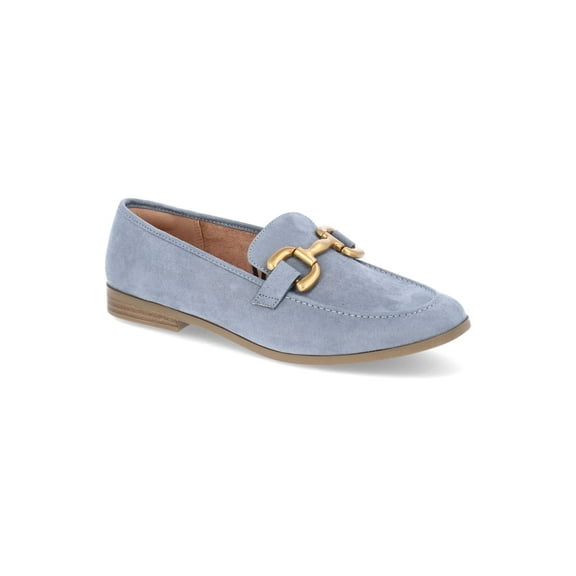 Time and Tru Women's Faux Leather Loafers with Buckles