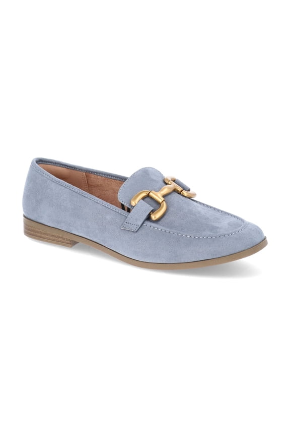 Women's Faux Leather Loafers with Buckles