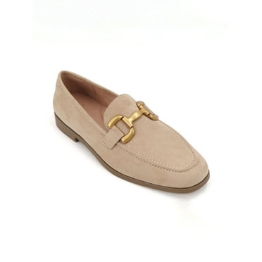 Time and Tru Women's Faux Microsuede Buckle Loafers, Sizes 6-11