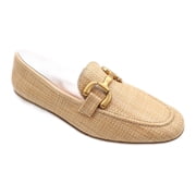 Time and Tru Women's Faux Raffia Buckle Loafers
