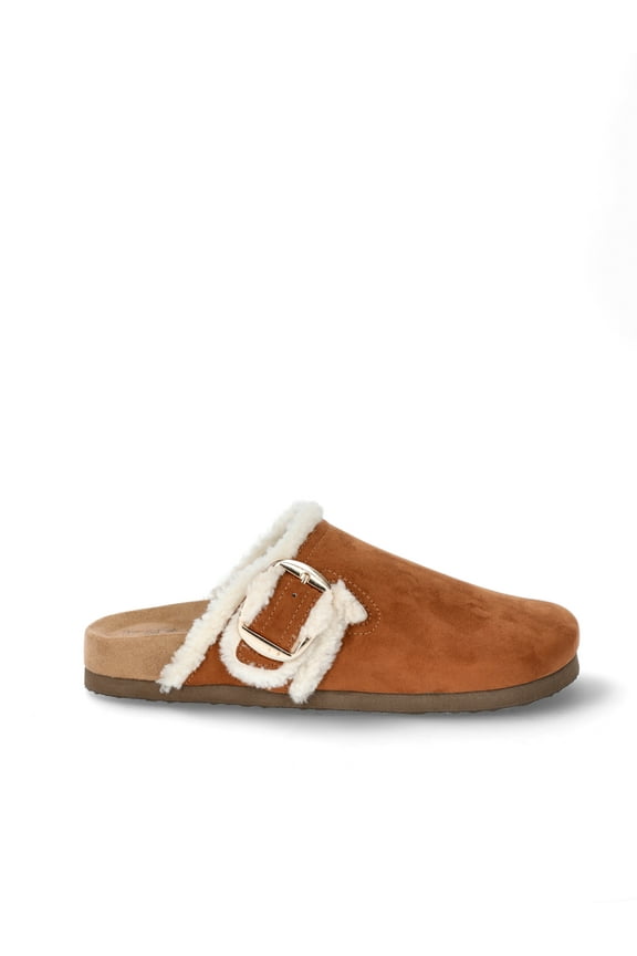 Women's Faux Shearling Cozy Buckle Clogs, Sizes 6-11