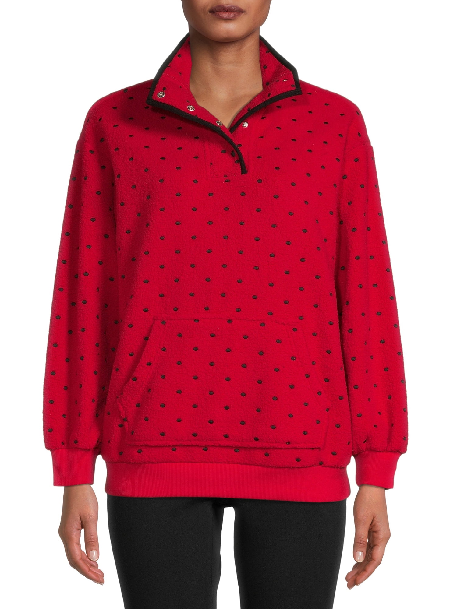 Time and Tru Women s Faux Sherpa Pullover