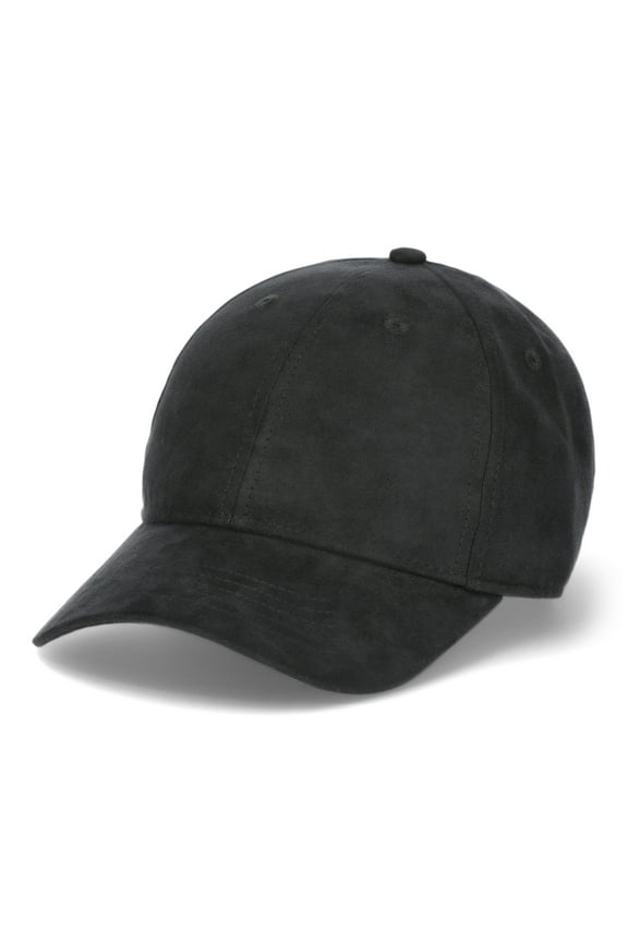Women's Suede Baseball Hat, Black