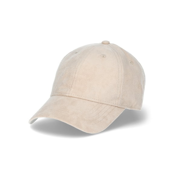 Time and Tru Women's Suede Baseball Hat, Oatmeal