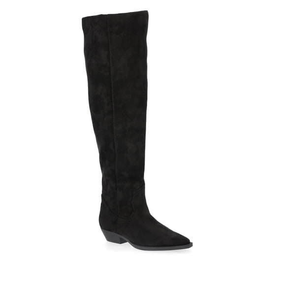 Time and Tru Women's Faux Suede Western Over The Knee Boots