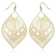 thumbnail image 1 of Time and Tru Women's Filagree Metal Boho Fishhook Basic Fashion Earrings, 1 of 4
