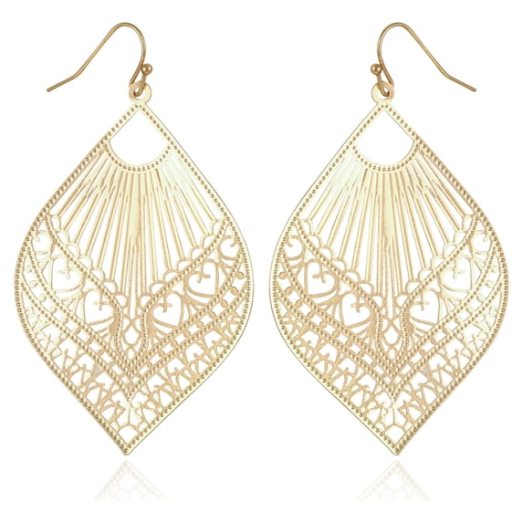 Time and Tru Women's Filagree Metal Boho Fishhook Basic Fashion Earrings
