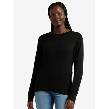 Time and Tru Women’s Fine Gauge Sweater with Long Sleeves, Lightweight, Sizes XS-XXXL
