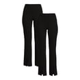 thumbnail image 1 of Time and Tru Women's Flare Ponte Pants, 2-Pack, 30" Inseam for Regular, Sizes XS-XXL, 1 of 5