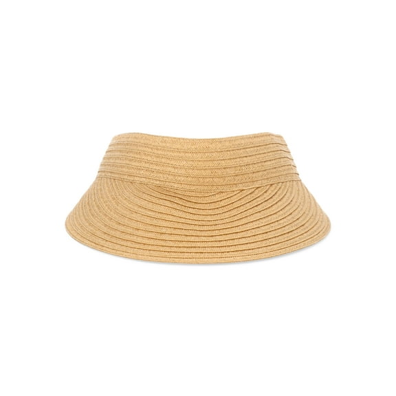 Time and Tru Women’s Flat Visor, Dark Natural, One Size Fits Most