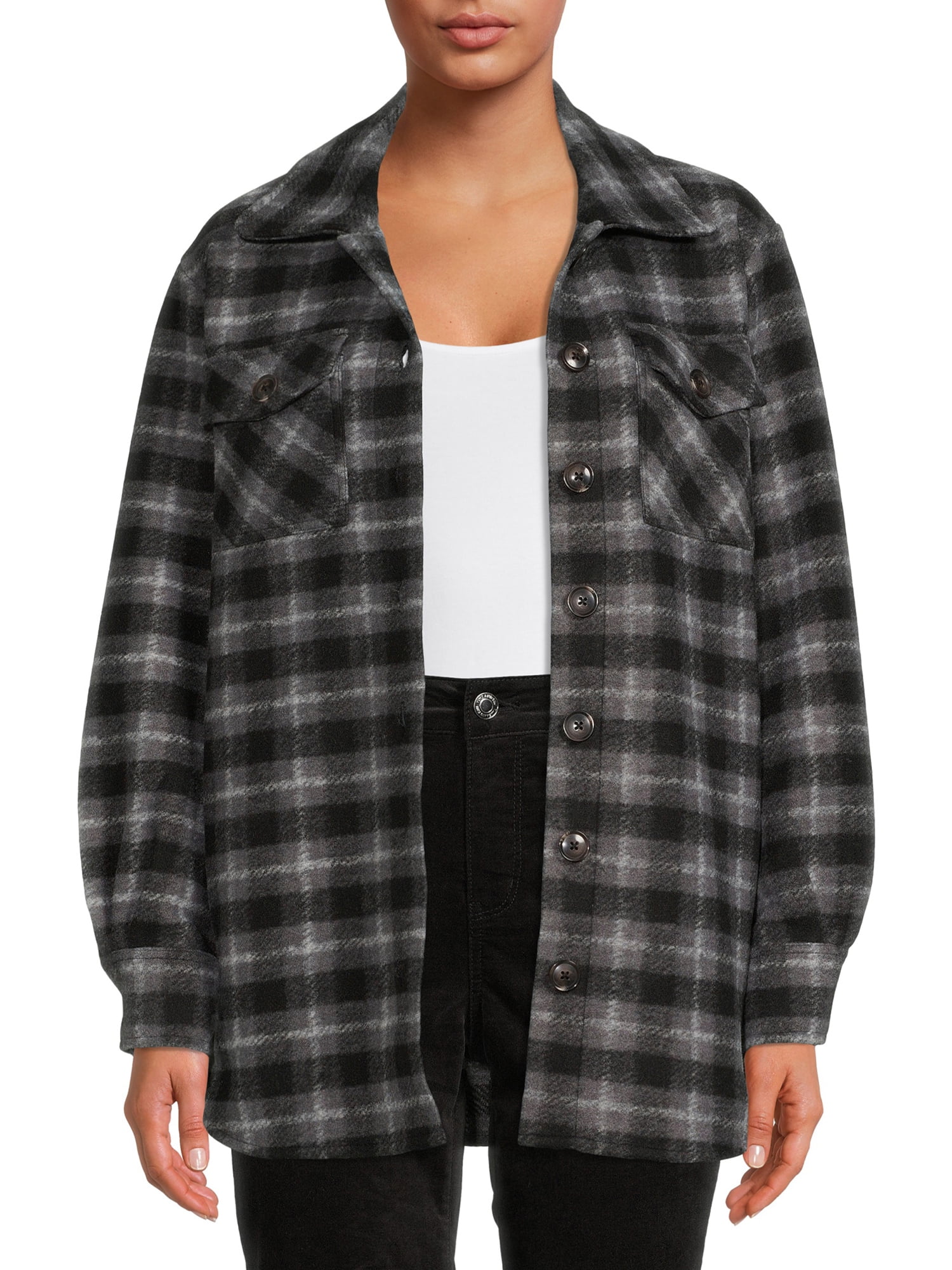 Time and Tru Women's Fleece Shacket