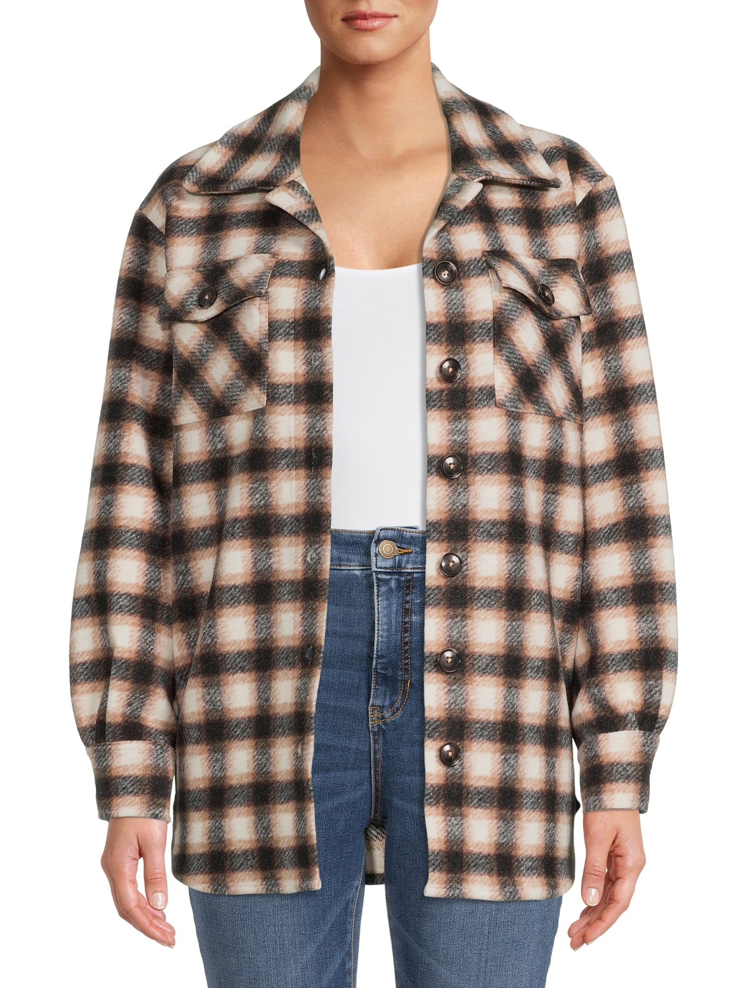 Buy Women's Fleece Shacket by Time and Tru at Ubuy curacao