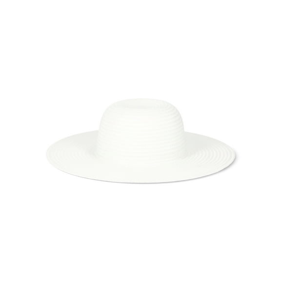 Time and Tru Women’s Floppy Hat, White, One Size Fits Most
