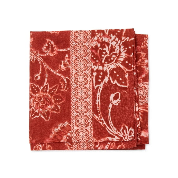 Time and Tru Women's Floral Bandana Burnt Orange