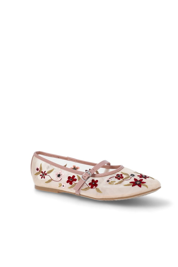 Women's Floral Mesh Mary Janes