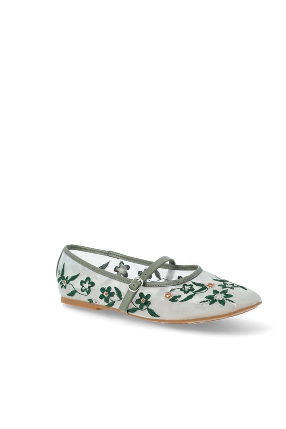 Women's Floral Mesh Mary Janes