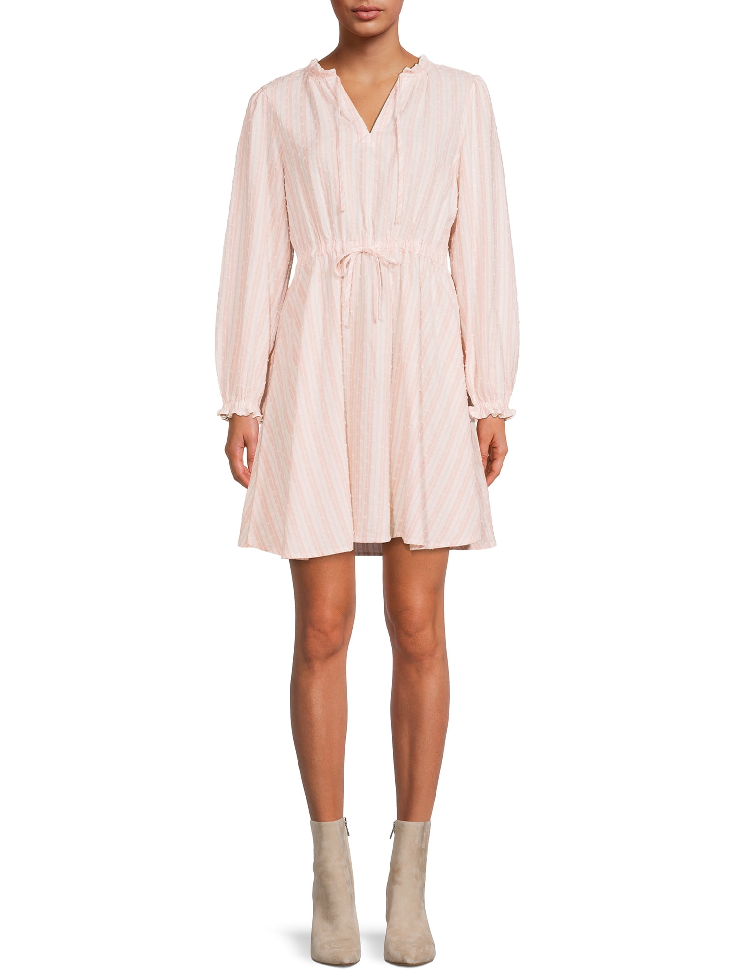 Time And Tru Women`s Knit Midi Dress with Belt - Walmart.com